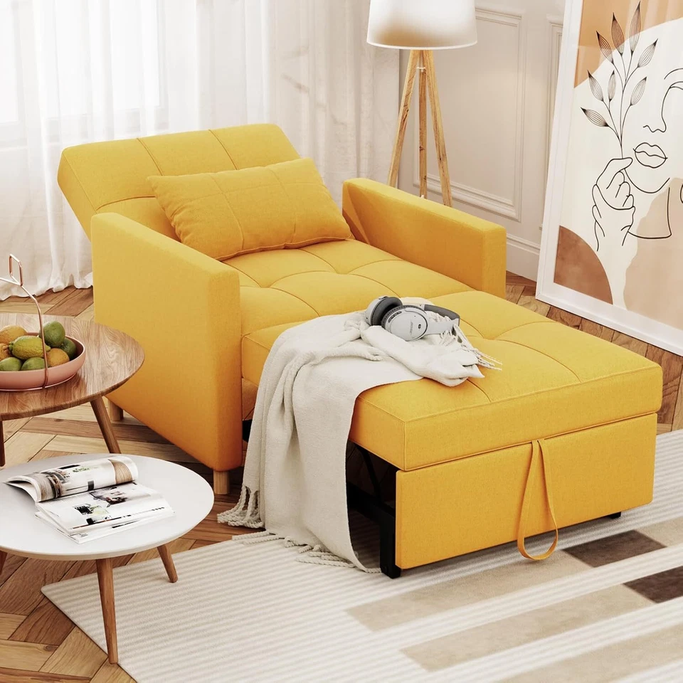 Schlafsessel 3-in-1 Umwandelbares Stuhl Bett Klappbarer Schlafcouch Liegestuhl - Bild 4 von 4