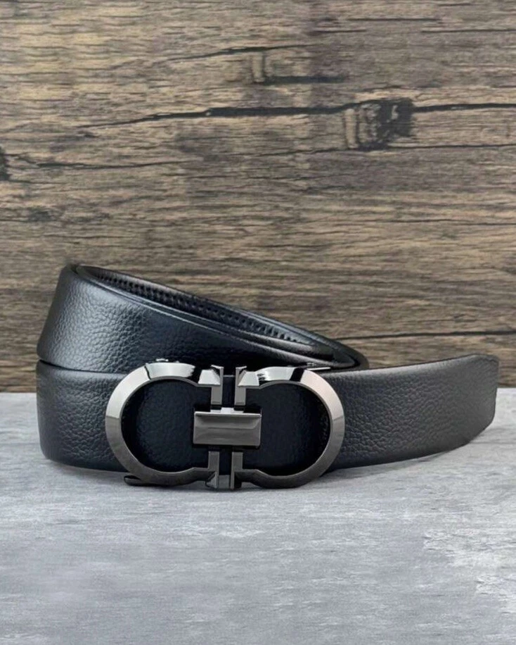 Designer Leather Mens Ratchet Belt Belts For Men Adjustable Automatic Buckle New - Image 2 of 4