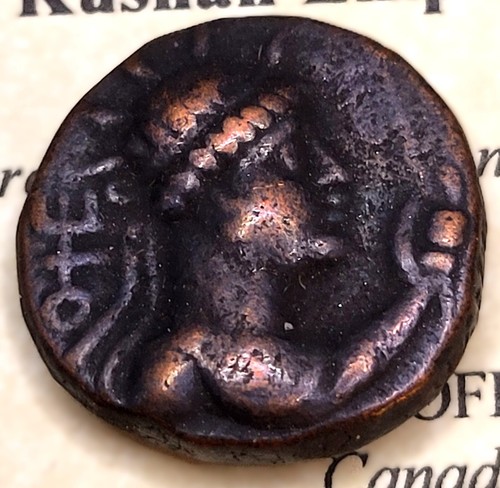 North India Kushan Empire Bronze Coin 90-107 AD King Vima Takto -Certified Rare - Picture 2 of 7