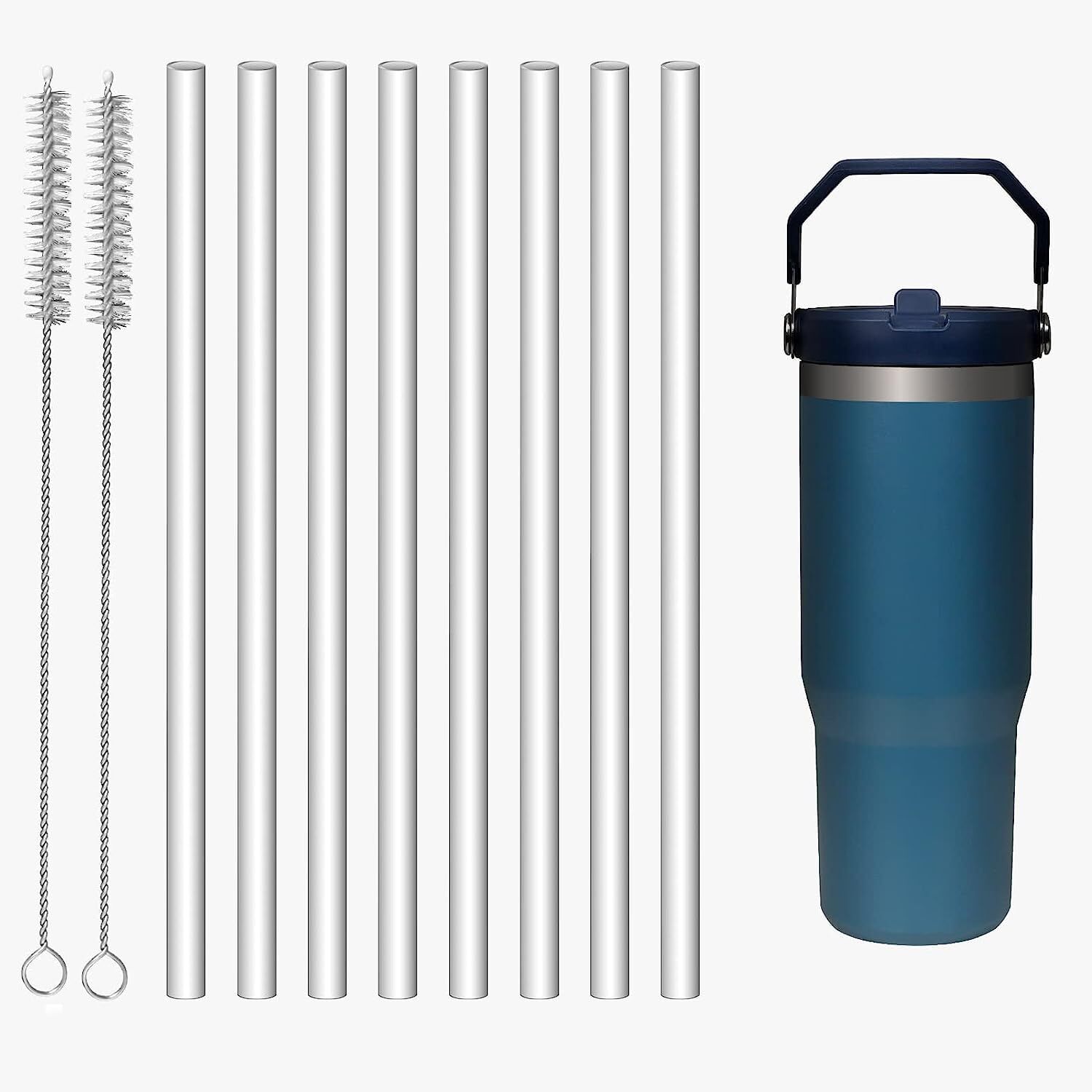 Replacement Straws for IceFlow Stainless Steel Tumbler 8 Pack Reusable Straws...