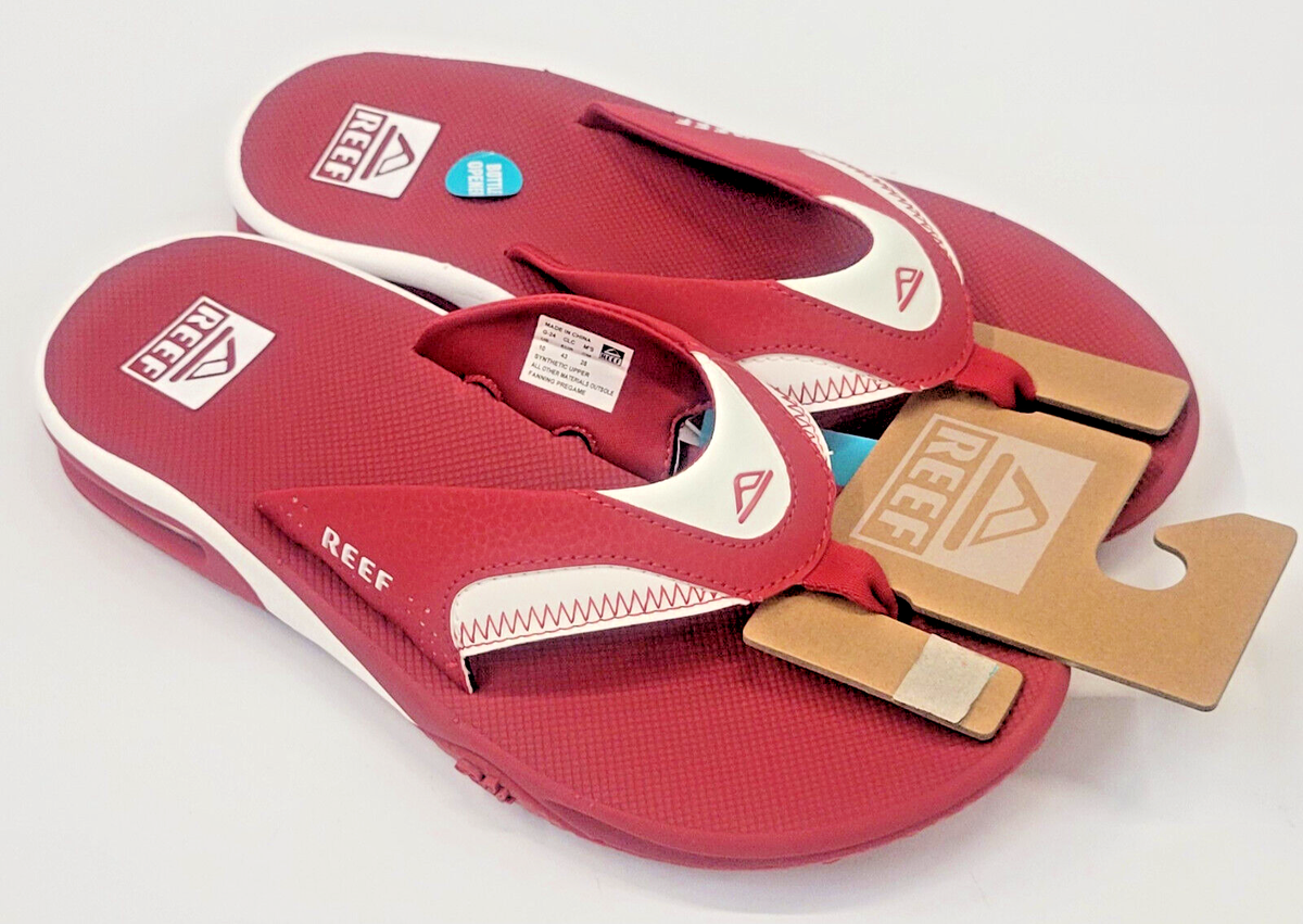 Reef‎ Fanning Pregame Bottle Opener Flip Flops Sandals Red Grey Men Size 10 Fanning Pregame Men main image 4
