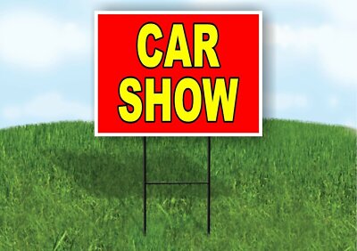 CAR SHOW RED YELLOW Yard Sign with Stand LAWN SIGN