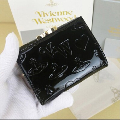 Vivienne Westwood Gamaguchi Trifold Wallet Color Black orb fashion