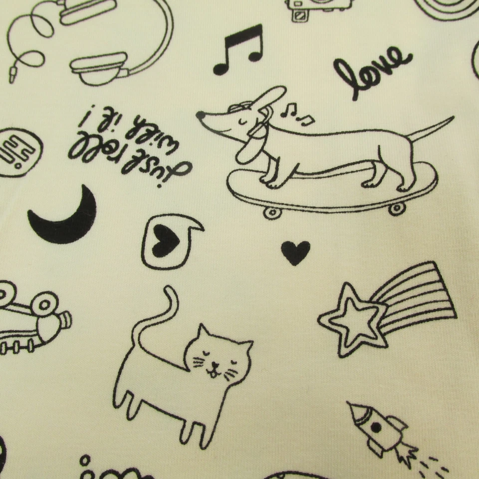 Wonder Nation Tough Cotton Cream Doodle Cats Dinos Music Leggings XL14-16,18-NEW - Image 4 of 4