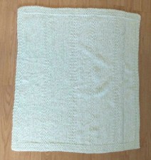 Handmade Light Green Crochet Baby Child Blanket Afghan 36"x 32" Clean