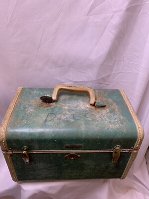 Vtg Samsonite Shwayder Bros. Cosmetic Carry Case Luggage Marbled