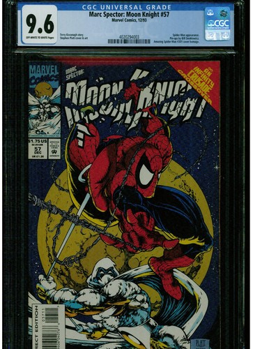 MOON KNIGHT #57 CGC 9.6 NM+ WHITE PAGES 3RD STEPHEN PLATT ART SPIDER-MAN COVER