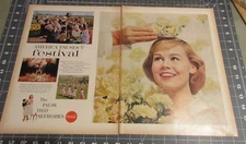 1959 Coca-Cola America Pauses for a Festival, Maypole Crowns a Queen 2-Page Ad