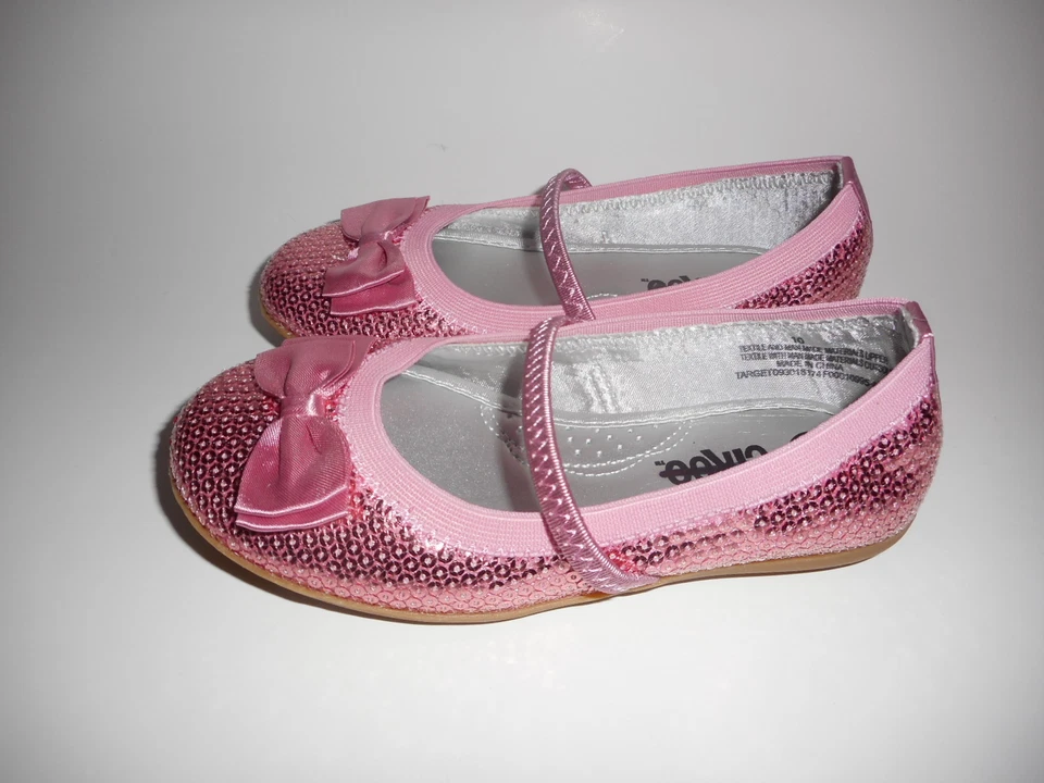  Circo Niñas Pequeñas Ballet Pisos Rosa Lentejuelas Gilda MaryJane Varios Tamaños Nuevo con Etiquetas Foto 3 de 4