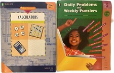 Calculators, 2 books, teaching reinforcement of calculators usage, grades 5-8th