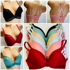 3-6 Bras 3 Hooks Soft Pads Wireless Sport Comfy Bra Bralette Plunge 6819 32B-42C