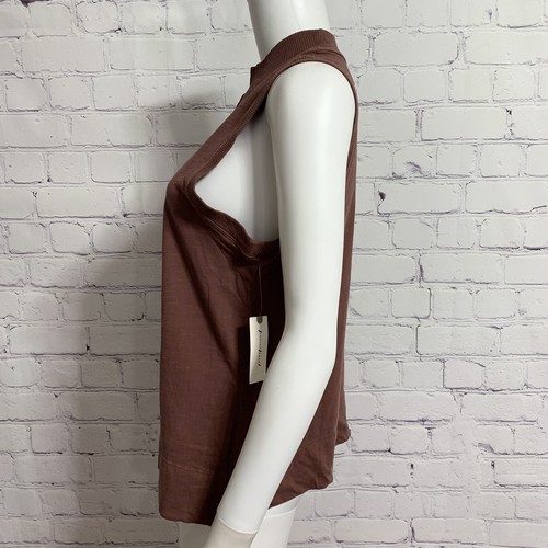 Anthropologie Women’s Blouse Medium Brown Ruffle Accent Sleeveless New - Picture 2 of 4