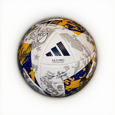 Adidas MLS Offical ''KCC'' Soccer Match Ball 23-24 White Yellow Blue IA1015 Sz 5