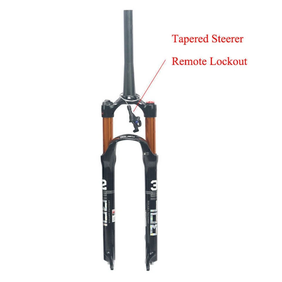 1-1/8 Threadless Air Shock Suspension Fork MTB Mountain Bike 26" 27.5" 29" 100mm - Image 4 of 4