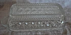 Vintage Clear Glass Anchor Hocking Wexford Diamond Pattern Butter Dish w/Lid