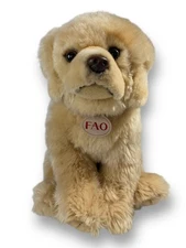 FAO F A O Schwarz Realistic Golden Retriever Puppy Plush Toys R Us Dog 2015 14"