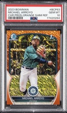 2023 BOWMAN CHROME PROSPECTS ORANGE SHIMMER #BCP63 MICHAEL ARROYO 17/25 PSA 10