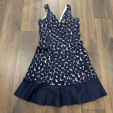 Nine West Navy and White V-Neck Dress, Size 12