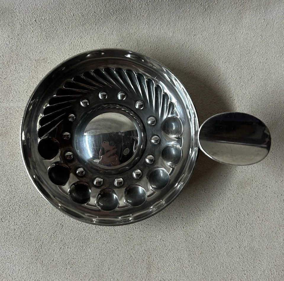 Taza de cata de vinos Tastevin chapada en plata Christofle Francia Gallia de colección Foto 2 de 4