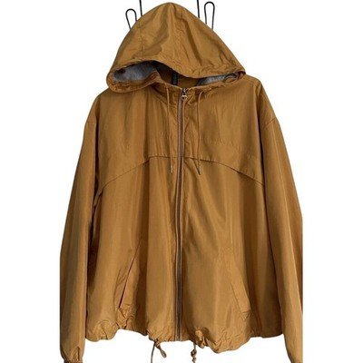 H&M Divided Women's Jacket Size L Hooded Full Zip Golden Yellow Size Lightweight