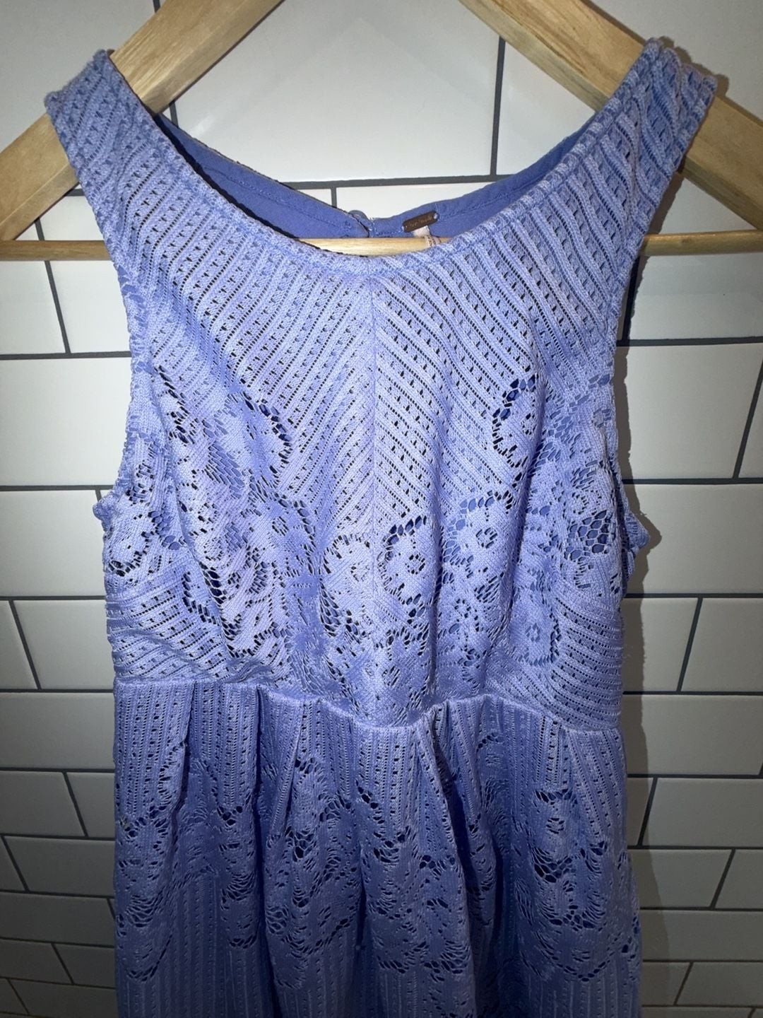 Free People Rocco Periwinkle Blue Lace Mini A-Line Dress, photo 2