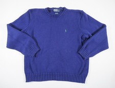 Polo Ralph Lauren Sweater Mens XL Blue Knit Crewneck Pullover Pony Logo Preppy