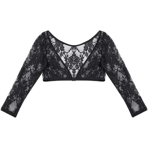 Fashion Forward Women's Sheer Seamless Mesh Lace Shaper Shirt for a Trendy Look - Picture 9 of 27