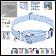 Reflective Martingale Collar for Dogs Nylon Training Collar with No Buckle, N...