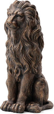 Guardian Sitting Lion Statue Regal Indoor and Outdoor Garden Sculpture for Home