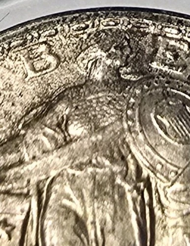 1918 D Standing Liberty  .25 Uncirculated Full Headed Tarnish Great Definition