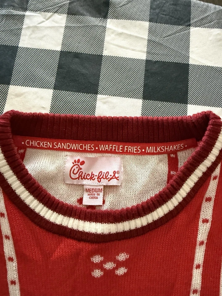 Suéter Chick-Fil-A Para Hombres Feo Navidad Vacaciones Suéter Vaca Fiesta Mediano Foto 3 de 4