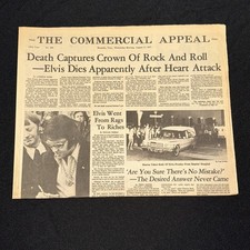 August 17,1977 The Memphis Commercial Appeal Elvis death newspaper from Memphis