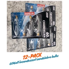 FEIT 60W Double life 3 pack -12 bulbs 120volt BP60CTC/DL/4 29916 CANDELABRA