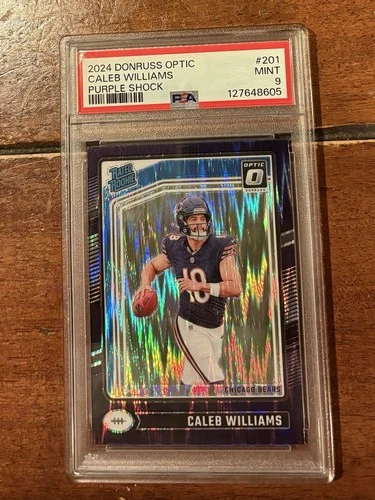 2024 Caleb Williams Panini Donruss Optic RC PURPLE Shock PSA 9 Rated Rookie MT!