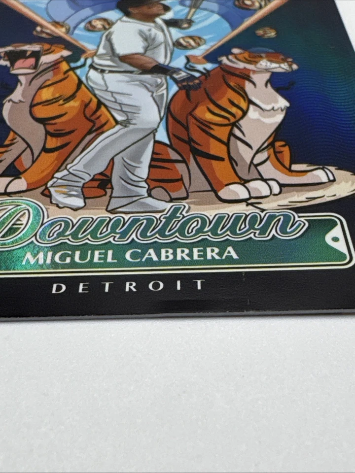 🔥Miguel Cabrera 2025 Panini Tres y Dos Downtown Detroit Tigers SSP #19 Foto 3 de 4
