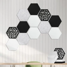 12 Pack Self-adhesive Acoustic Panels, Hexagon Sound Proof Panels, 14 X 12 X ...