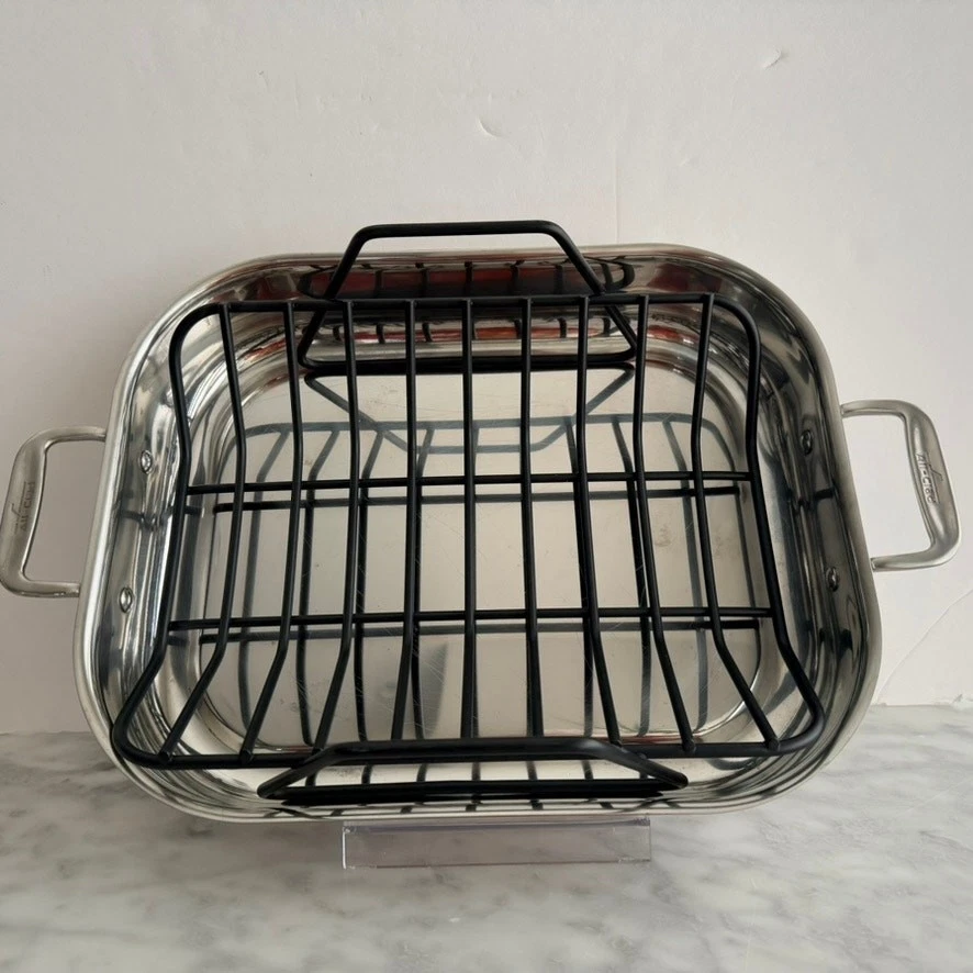 All-Clad Stainless Steel Roasting Pan Small EXCELLENT 11" x 14" Turkey Chicken
Opens in a new window