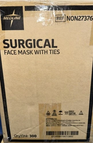 Medline Maschera Viso con Cravatte, REF NON27376, Quantità 300 per Custodia - Foto 2 di 3