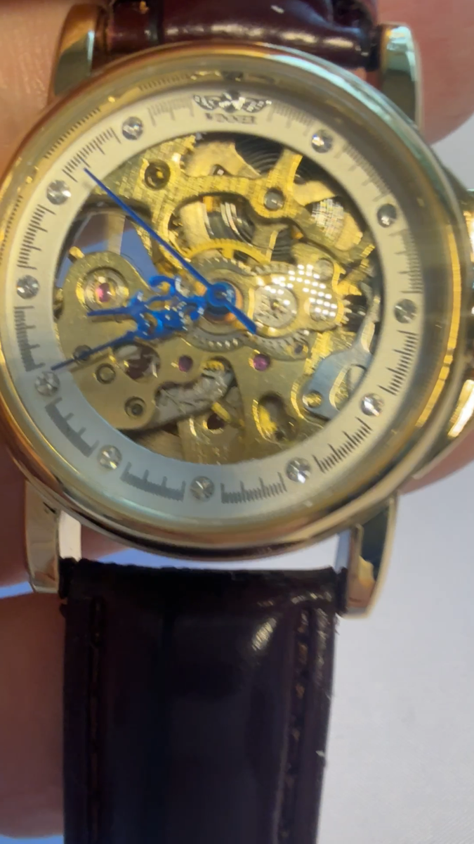 Womens Automatic Transparent Skeleton Luxury Leather Band Ladies Watch Gift Idea Womens Automatic Transparent Skeleton PU Leather Band Ladies  main image 3
