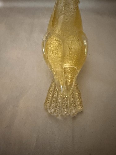 Seguso Vetri d'arte glass bird Murano Gold Flecks Art Unsigned - Picture 8 of 9