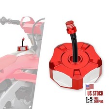 Dirt Bike Gas Cap,CNC Motorcycle Gas Fuel Tank Cap Cover with Air Vent Hose Red