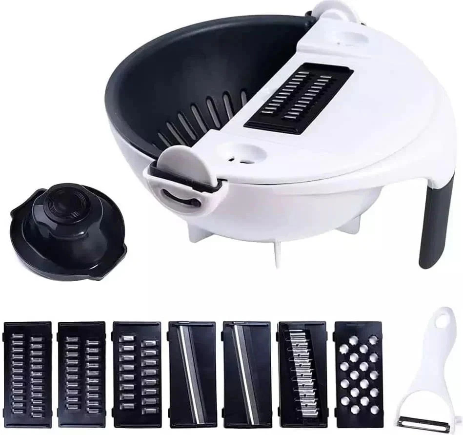 7-in-1 Vegetable Shredder Bowl with Drain Basket &ndash; Multi-B