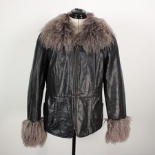 Oscar Leopold Leather Jacket Shearling Trim Vintage Womens M/L Canada Vintage