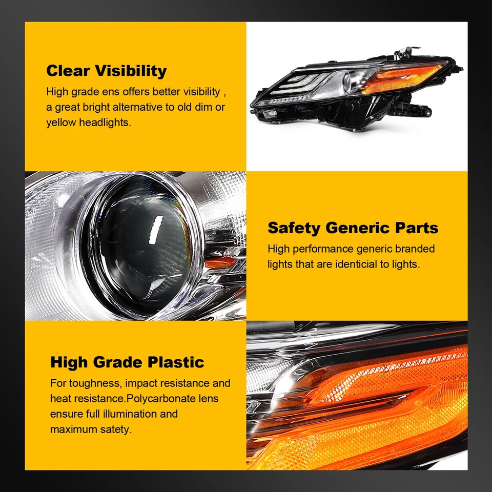 Pair Full LED DRL Projector Headlight For 2018-24 Toyota Camry XSE XLE 2.5L 3.5L - Image 4 of 4