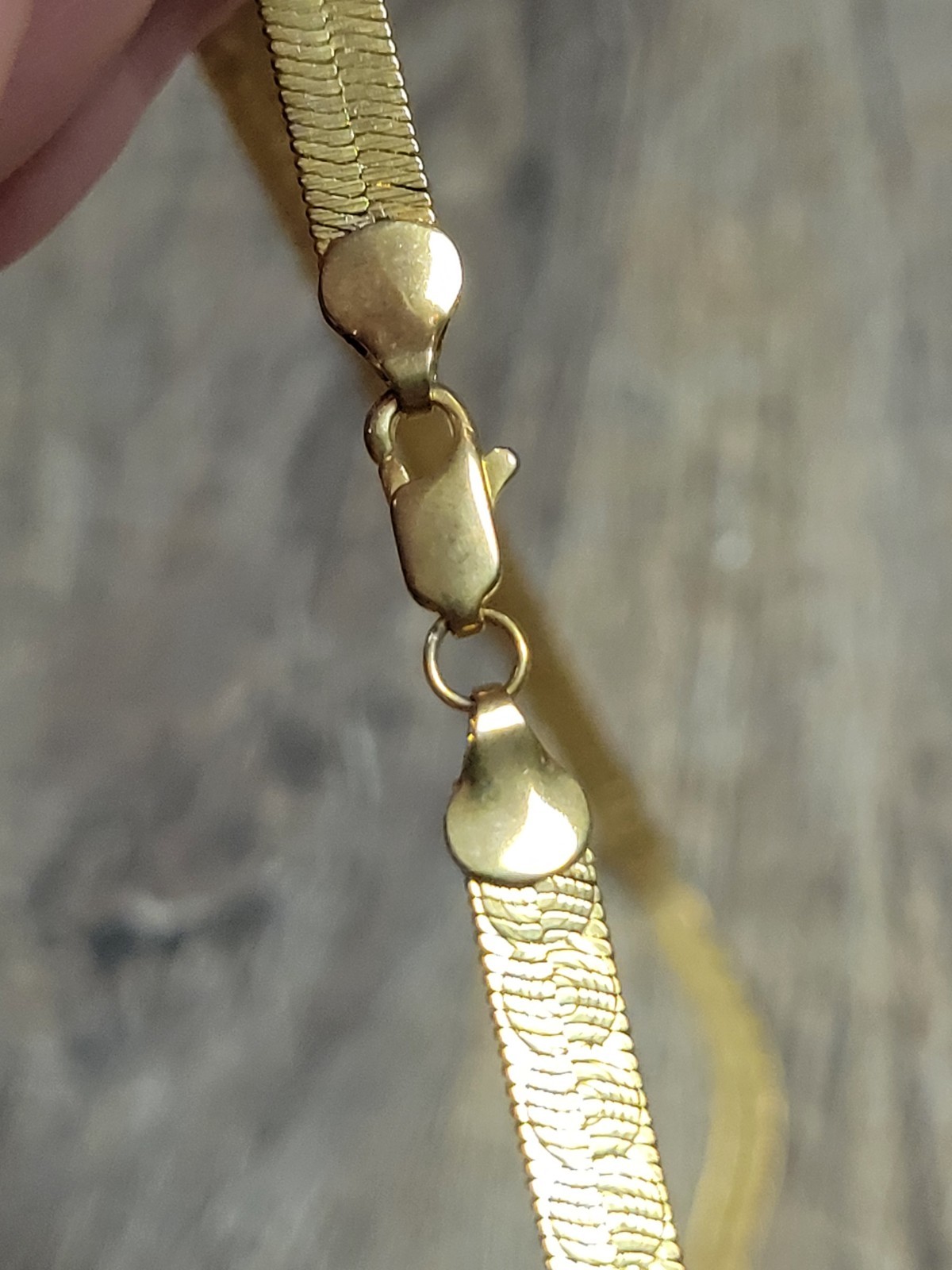 Patterned Herringbone Gold Simple Classic Necklac… - image 5