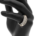 Vintage John Hardy Sterling 18k Gold White Topaz Lava Fire Ring Size 7.5 D-347