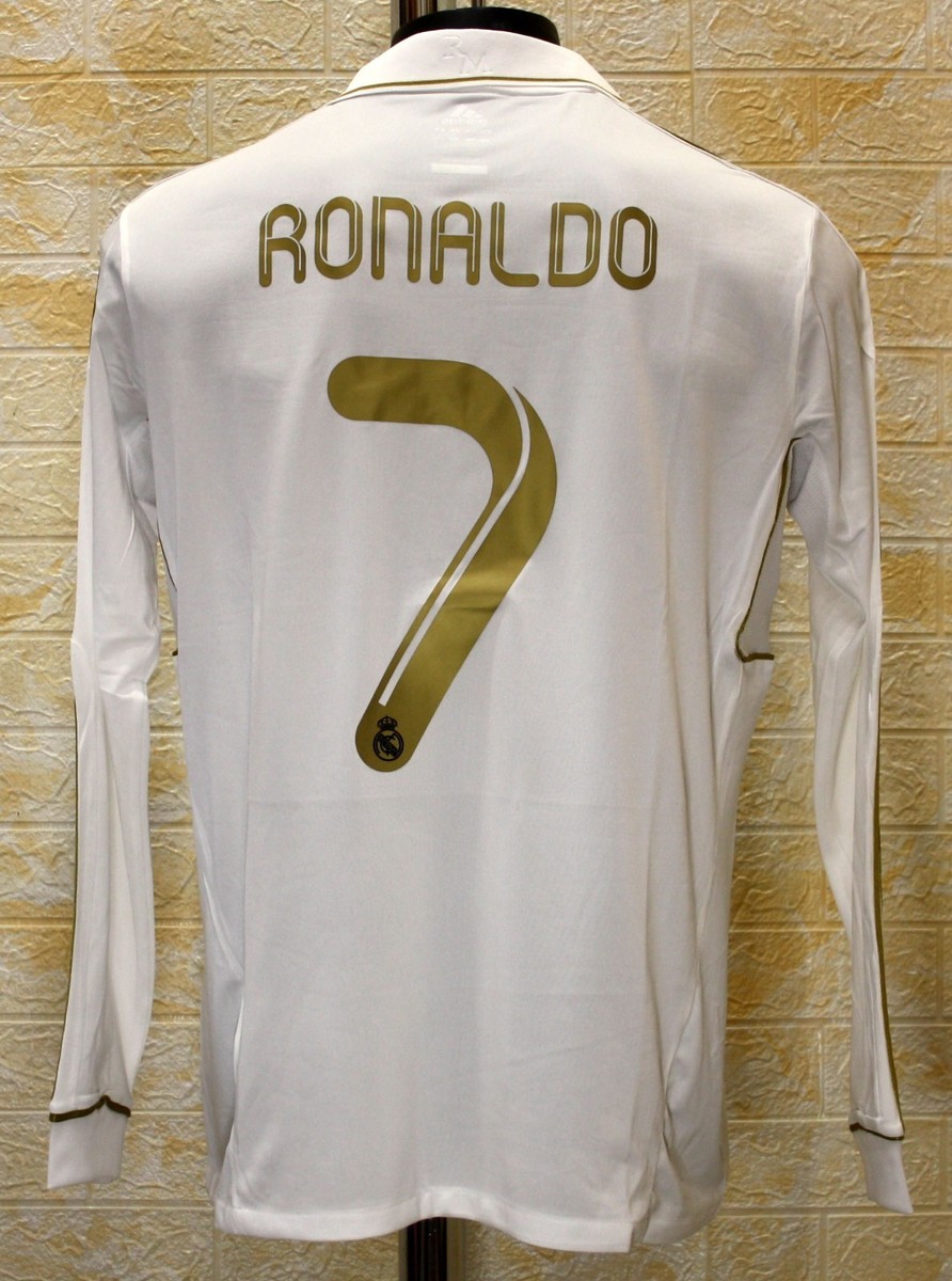 レアル・マドリード RONALDO シャツ ホワイト/ゴールド Real Madrid 2011/12 home jersey shirt Ronaldo #7 | eBay