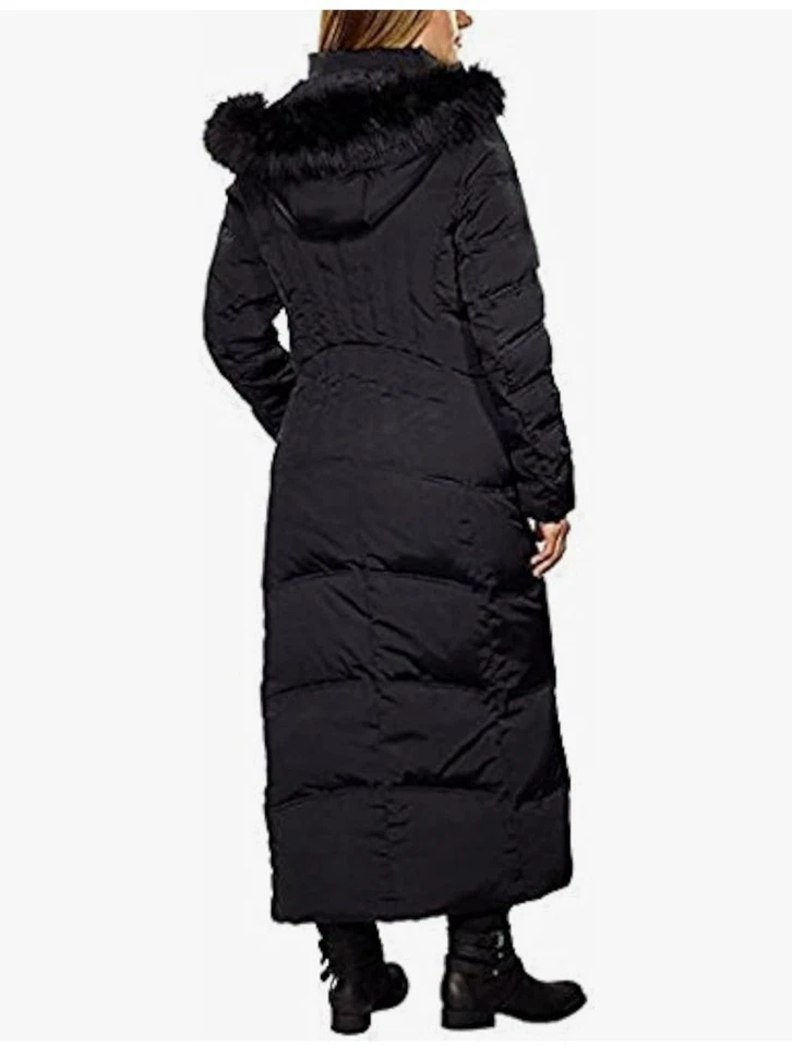 1 Maxi Abrigo Parka Madison Para Mujer Con Capucha Lujo Plumón, Negro, Mujer EE. UU. XS Foto 4 de 4