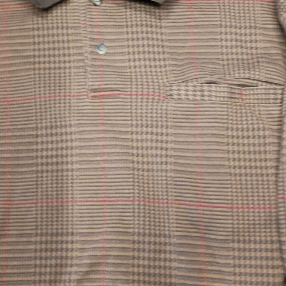 👾Haband Casual Joe 1/4 Button Brown Long Sleeved Pocketed Shirt Mens Sz 24x24 - Image 3 of 4