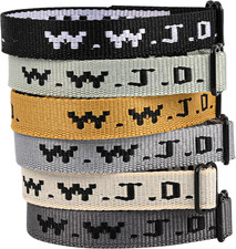 6PCS WWJD Christian Bracelet Pack for Women Men, Christian Jesus Gifts Adjustabl